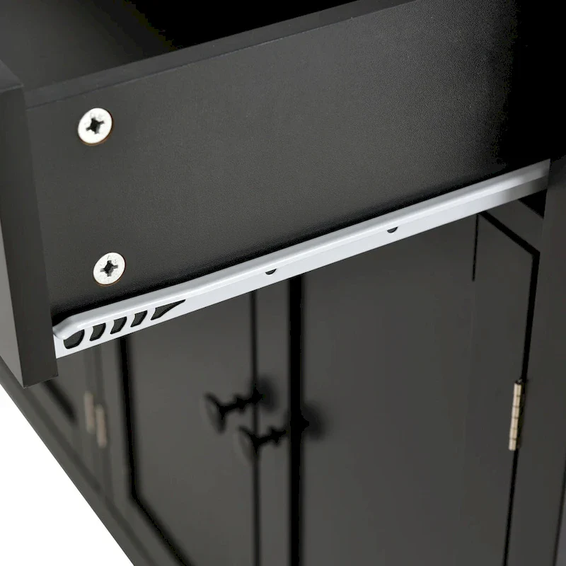 Kitchen Island Cart with Solid Wood Top