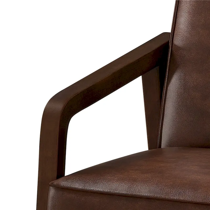 Yaheetech Modern Faux Leather Upholstered Accent Chair Armchair