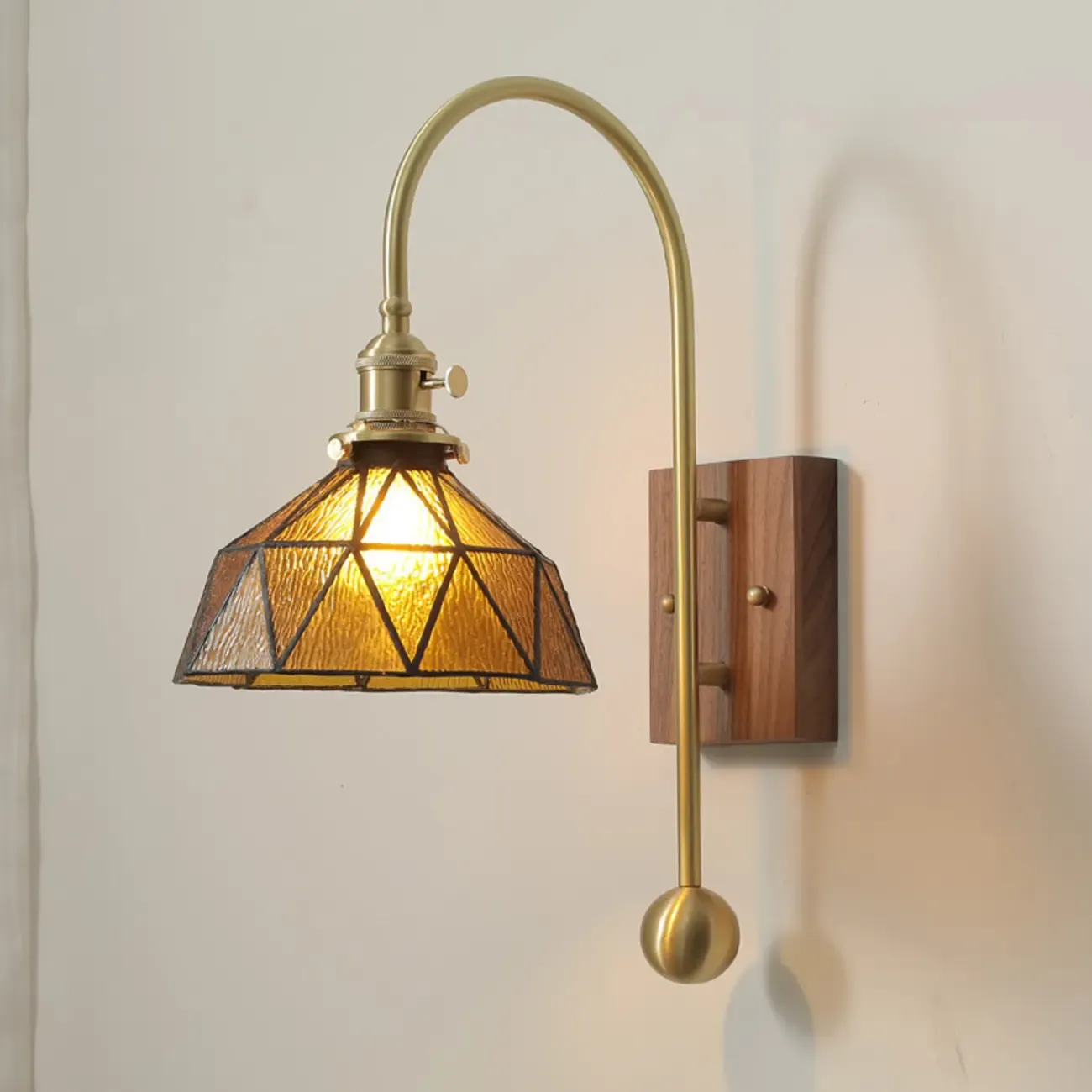 Vintage Walnut LED Wall Sconce for Residential Lighting