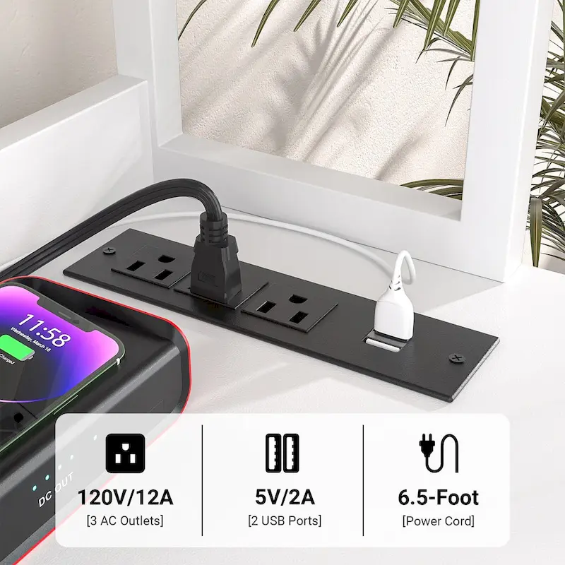 27.6 Wide Drawer File Cabinet, Wood Filing Cabinet With Charging Station and Locks