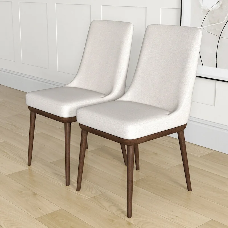 Grayson Mid Century Modern Beige Dining Chair (Set of 2)