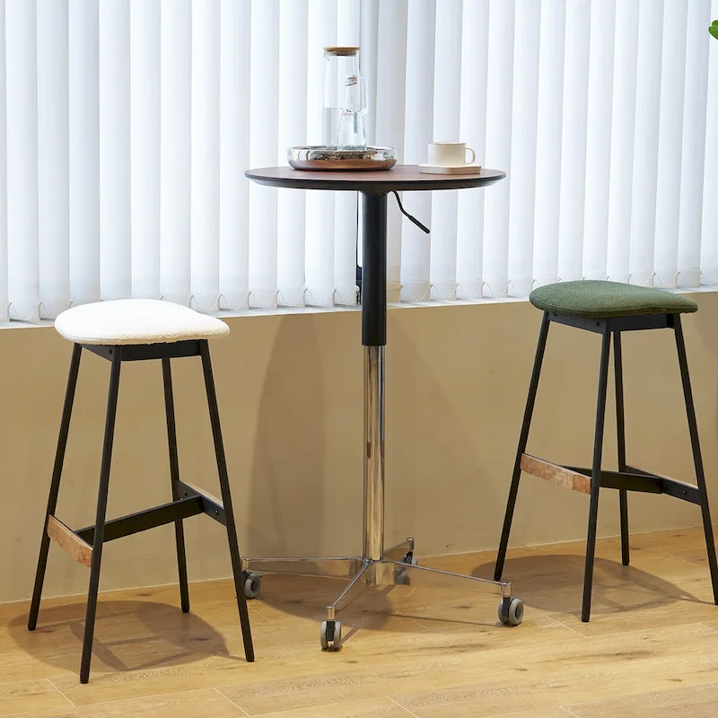 Adjustable Height Bar Table with 360° Swivel - Aluminum Base (24