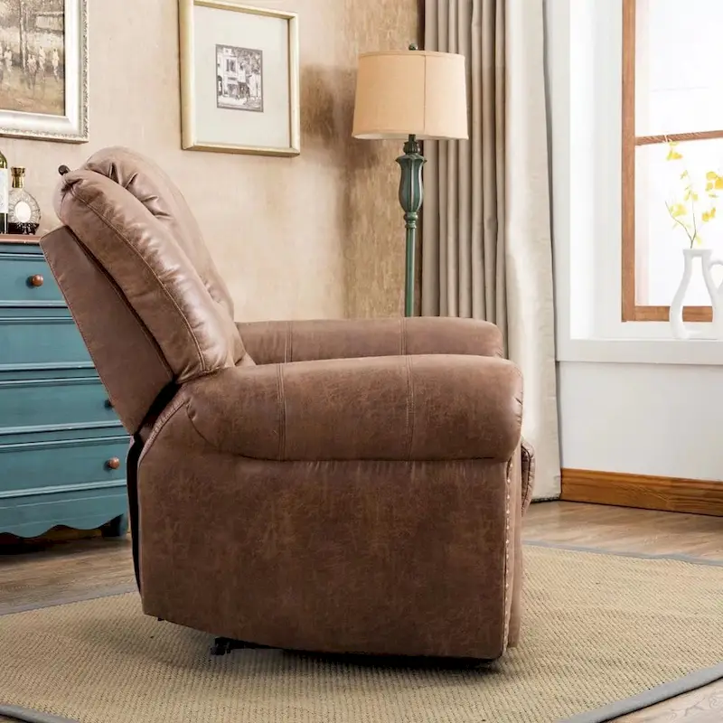 Overstuffed Manual Standard Recliner Chair Sofa