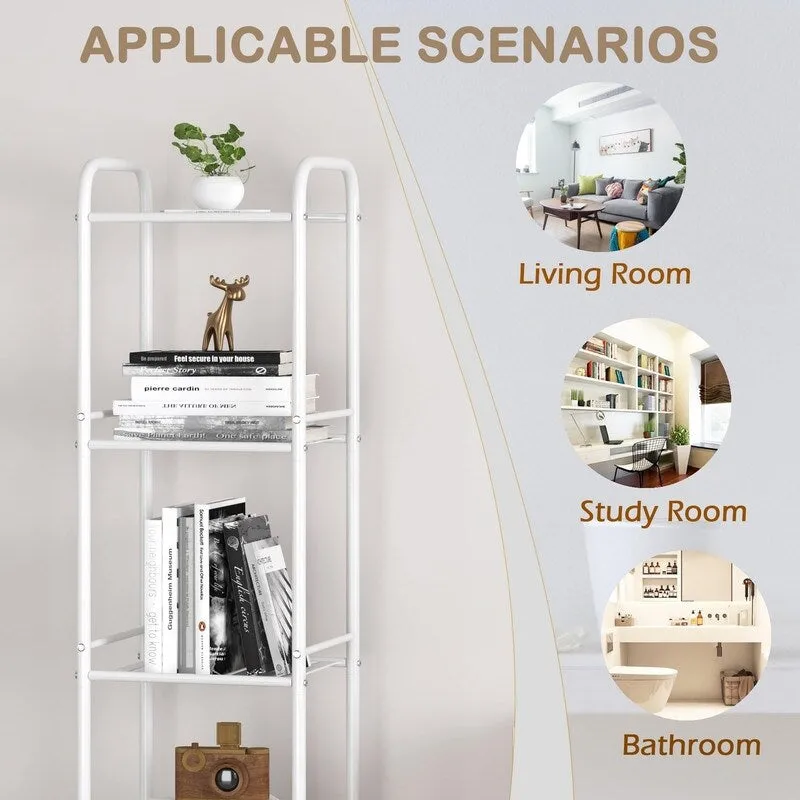5 Tier Narrow Bathroom Shelving Unit - 13 D x 11 W x 54.7 H