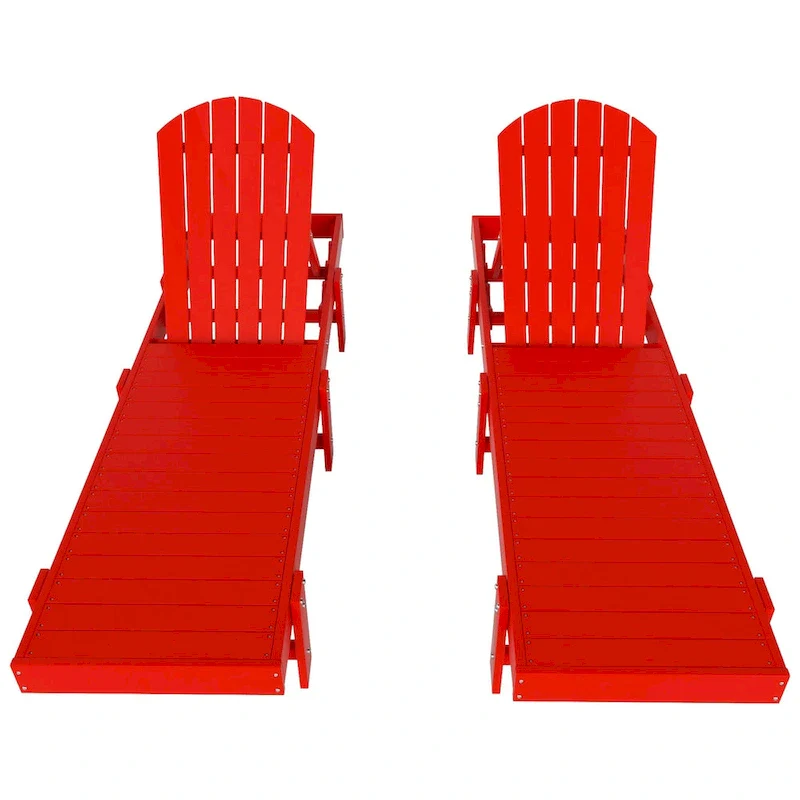 Polytrends Altura Armless Poly Eco-Friendly All Weather Reclining Chaise Lounge (Set of 2)