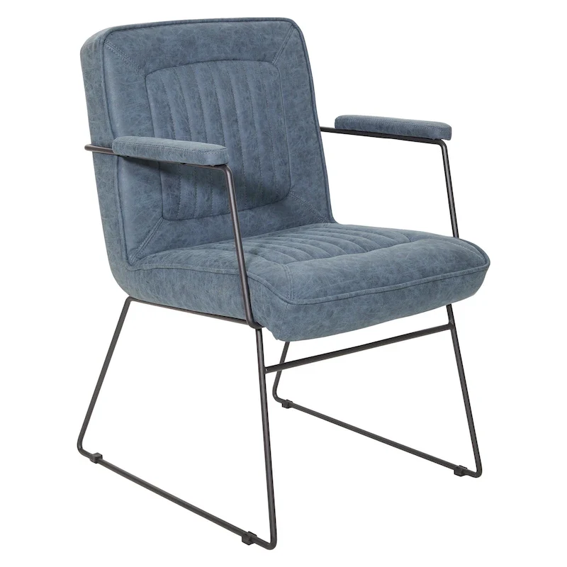 Teigen Faux Leather Chair with Sled Base