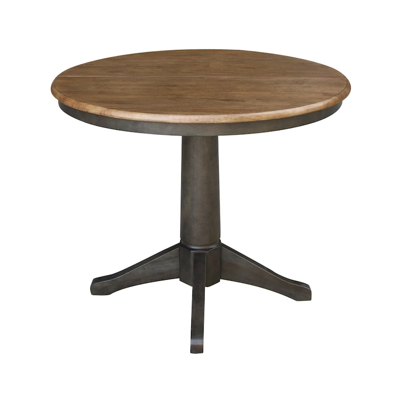 36  Round Solid Wood Extension Dining Table with 2 Dining Chairs