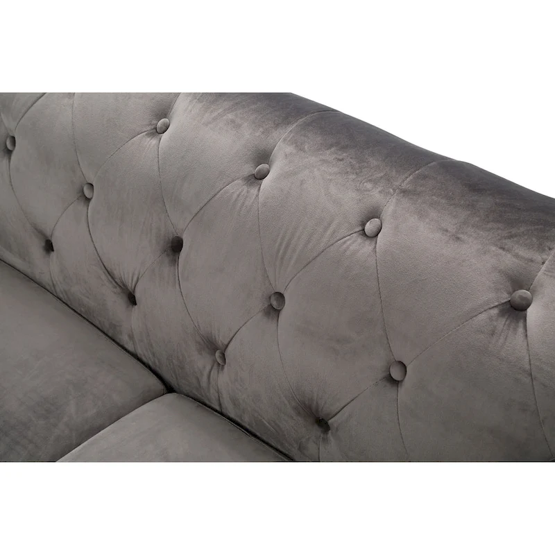Pompano Velvet Button Tufted Sofa