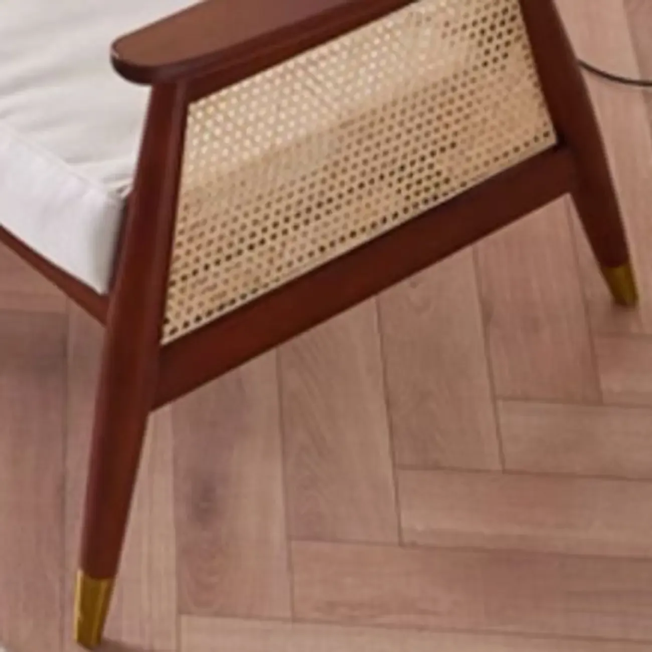 Glam Flannel High Back White Arm Accent Chair