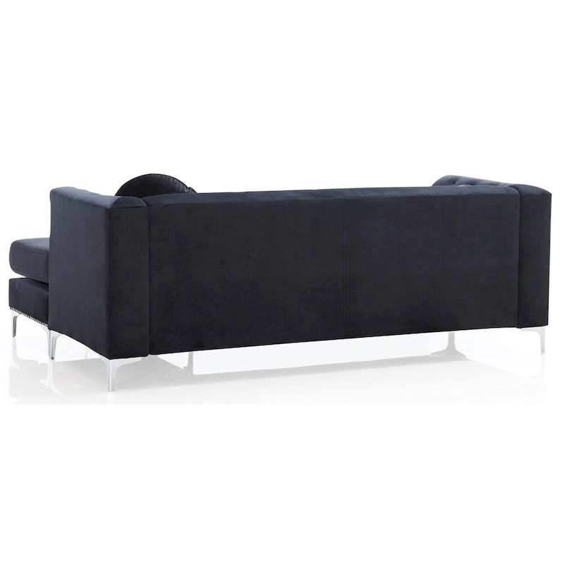 Pompano Velvet Button Tufted Sofa with Chaise