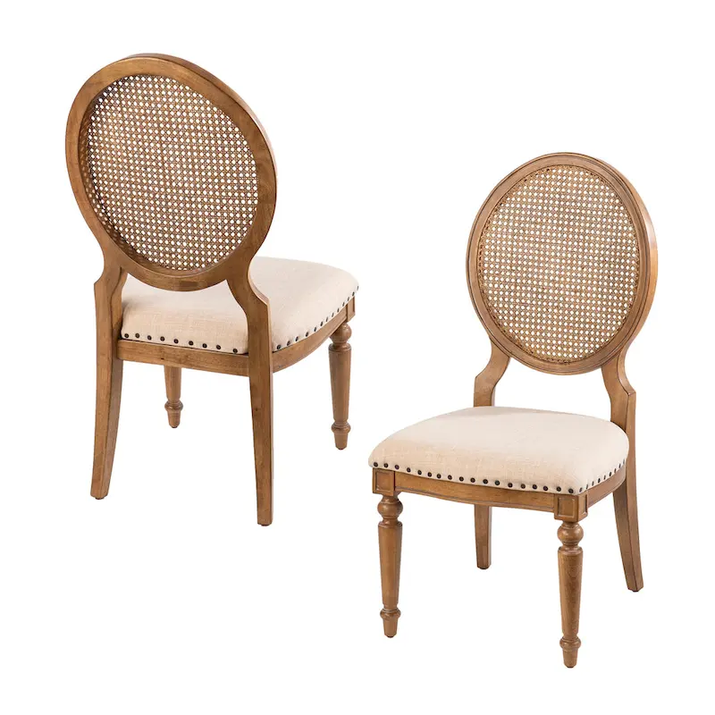 Elements Oak Cane Back Dining Chairs (Set of 2)
