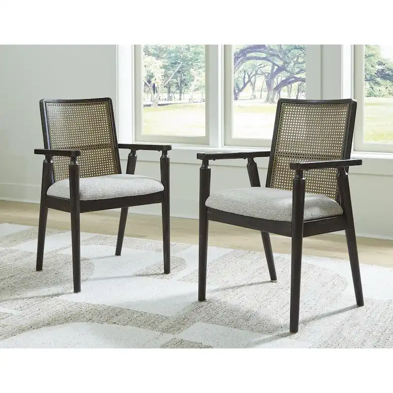 Signature Design by Ashley Galliden Black/Gray Dining Arm Chair - 22.13W x 22.38D x 35.13H