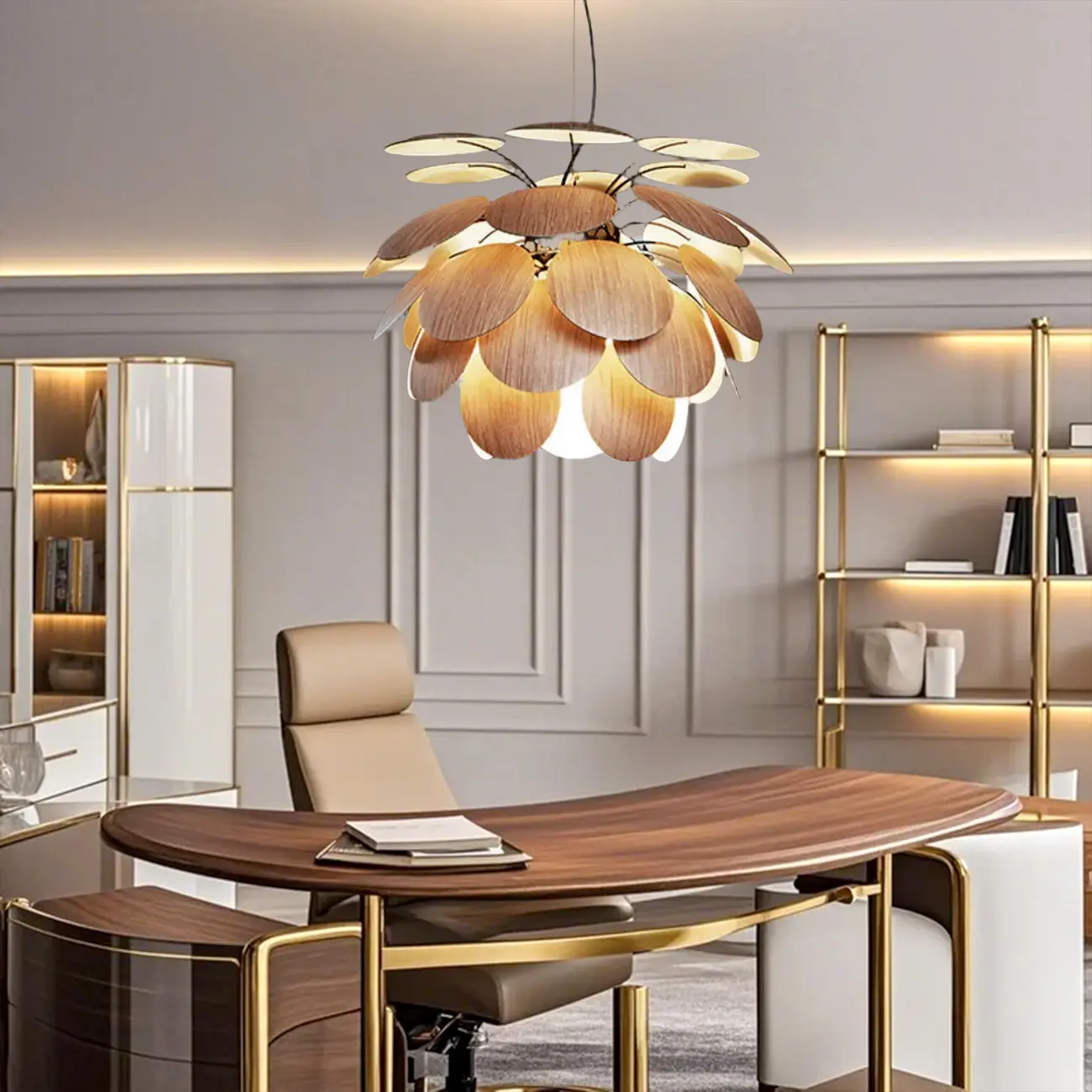 5 Tiers Modern Chandelier with Adjustable Metal Structure