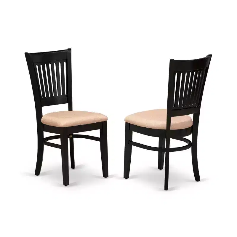 HomeStock 3-Pc Black Finish Rectangular Solid Wood Top With Butterfly Leaf Dining Table Set