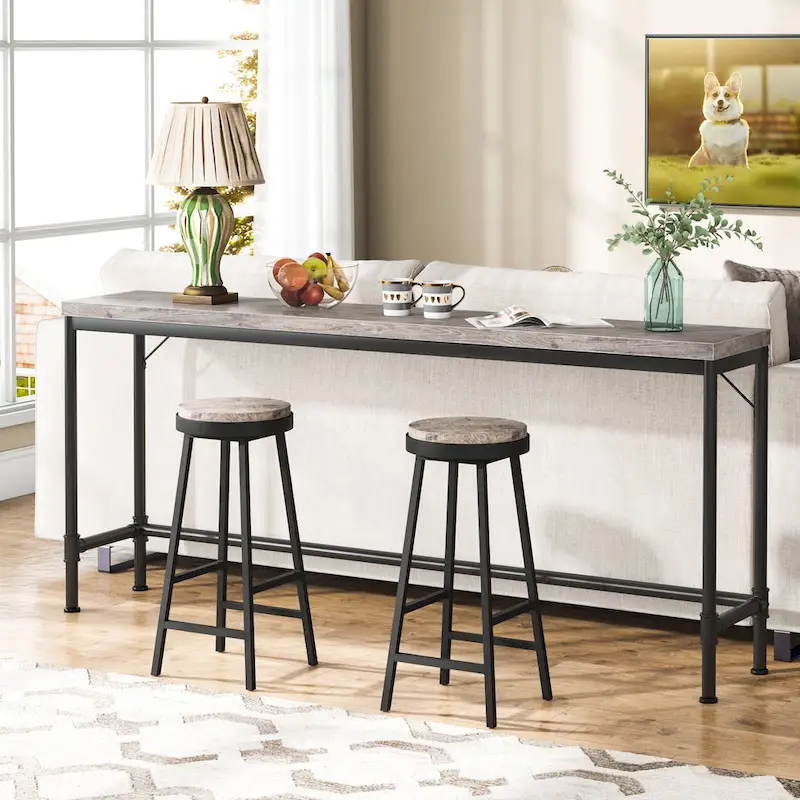 71-Inch Long Narrow Console Table, 37.4 Inches Height Bar Table