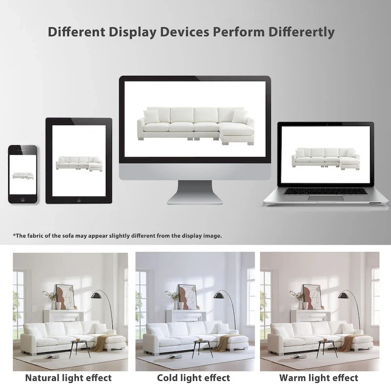 Chenille L-Shaped Sectional Sofa with Chaise - 4-5 Seat