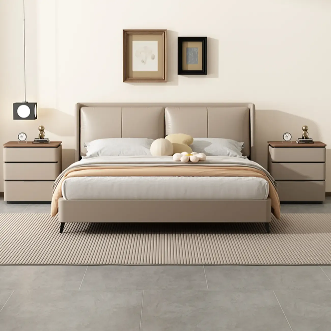 Modern Narrow Wooden Nightstand with 3 Drawers