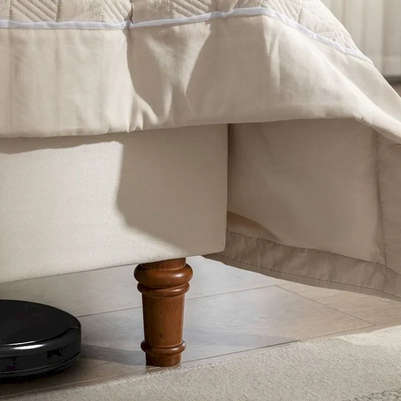 Velvet Upholstered Queen Bed - Wingback with Nailhead Trim