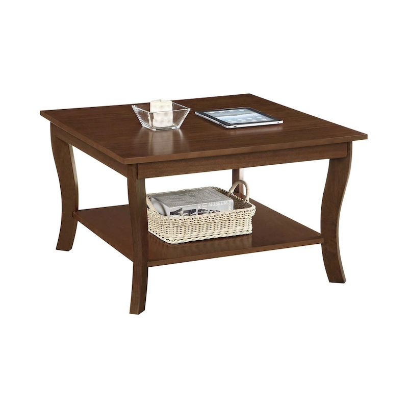 Convenience Concepts American Heritage Square Coffee Table with Shelf