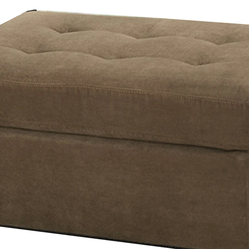 Square Cocktail Ottoman – Light Brown Waffle Suede