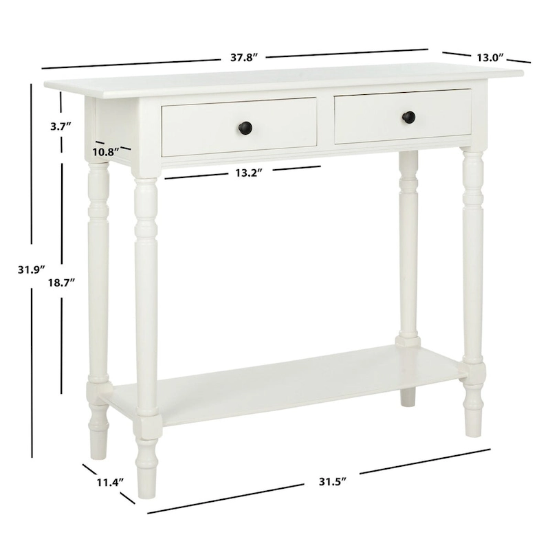SAFAVIEH Arvilla Grey 2-Drawer Console Table - 37.8 x 13 x 31.9 - 38Wx13Dx32H