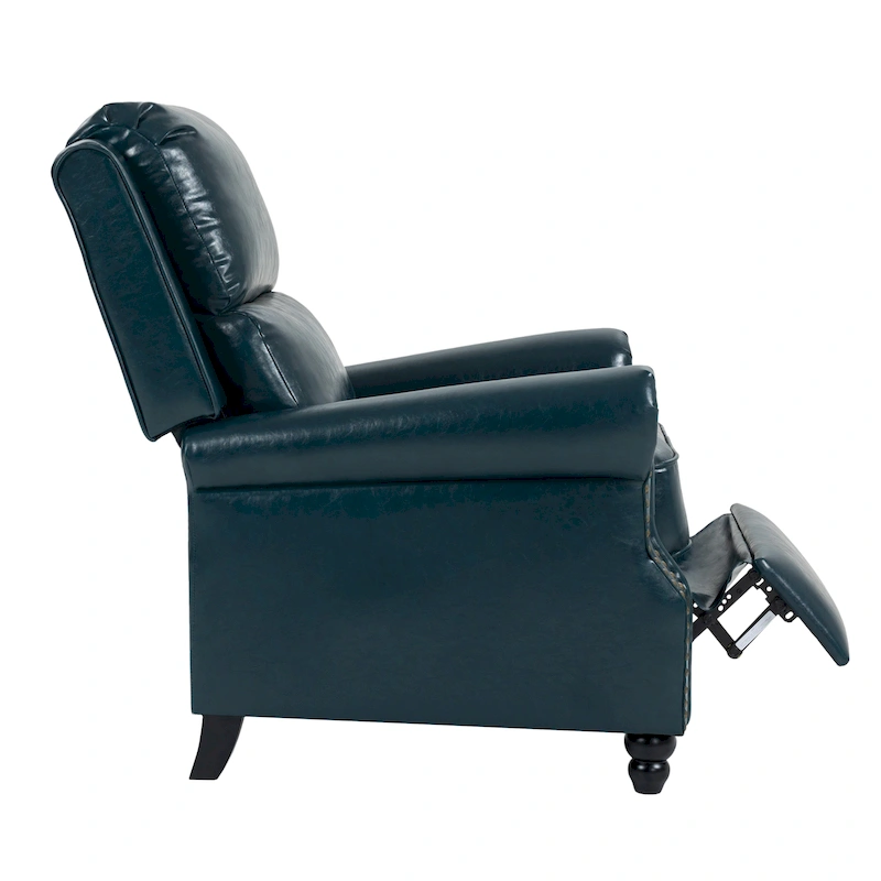 Manual Glider Pushback Recliner Chairs with Nailhead Trim