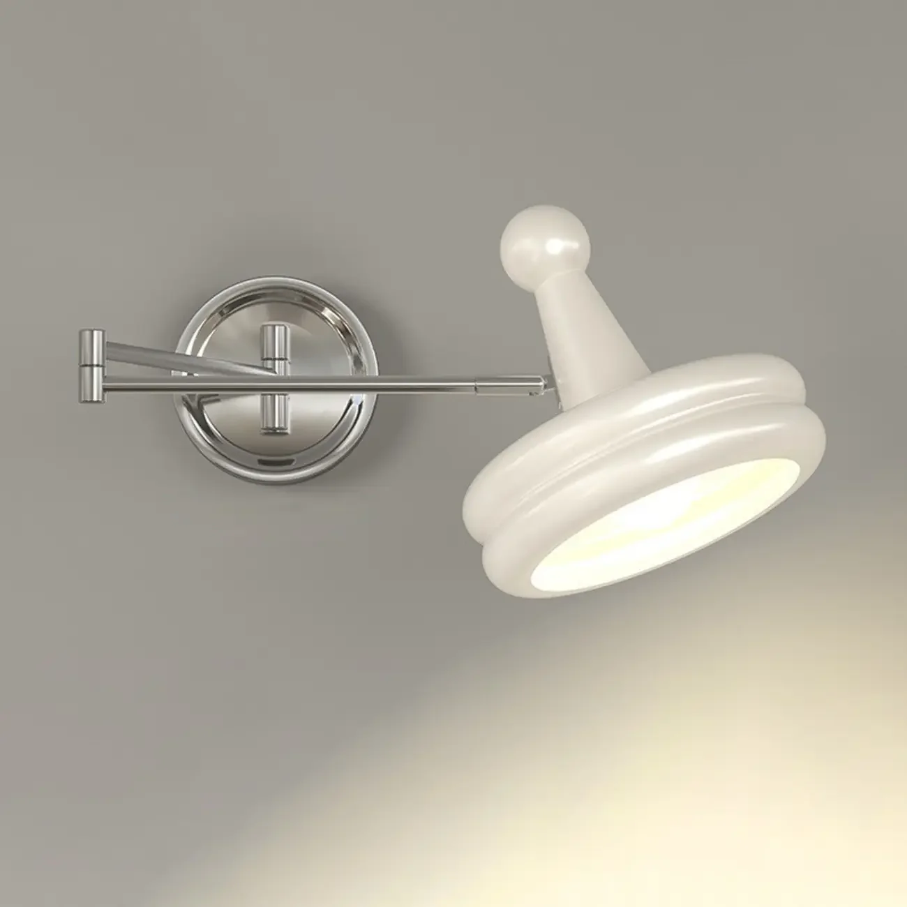 Elegant Cream Acrylic Swing Arm Wall Sconce Multi Dimming