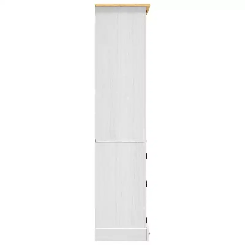 Side Cabinet Brown Solid Pine Wood 31.5x15.7x66.9 in