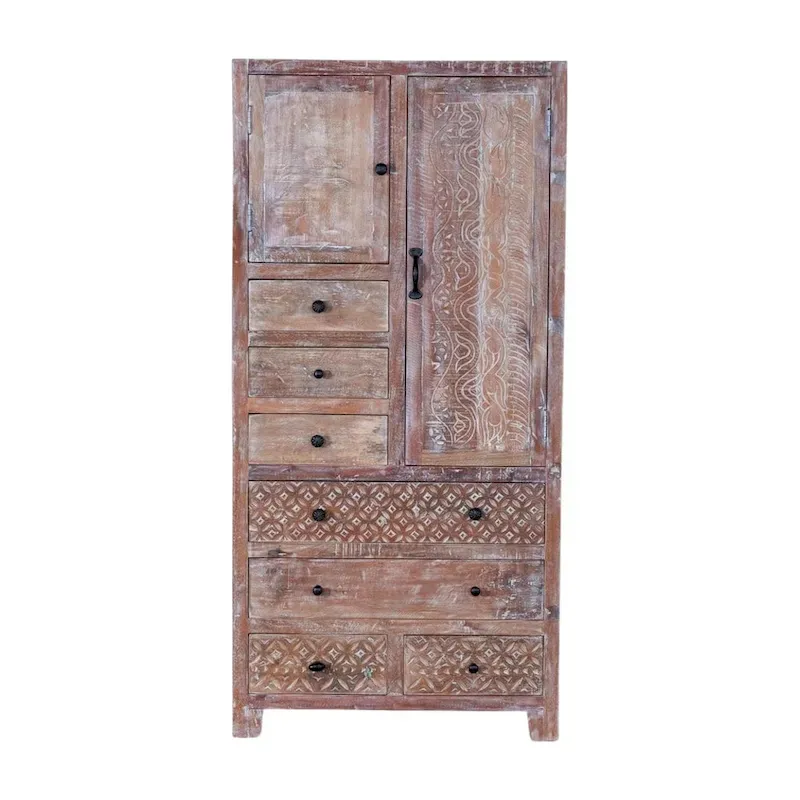 Maadze Solid Wood Freestanding Wardrobe Cabinet - N/A