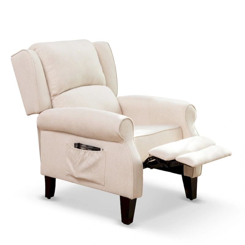 HOMYKA Polyested Upholstered Pushback Recliner Accent Chair Wingback Armchair