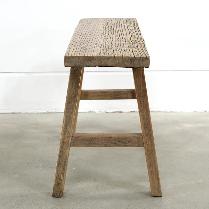 Artissance 35 Long 10 Wide Elmwood Bench, Natural Wood - 8' x 11'