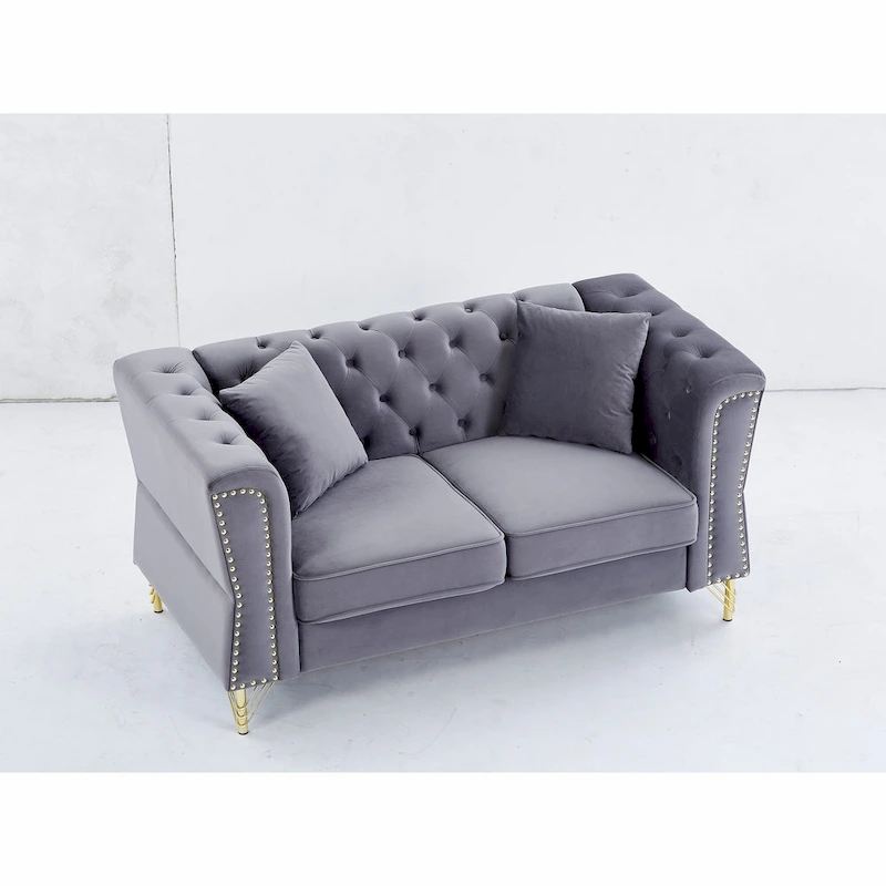 60.2 Chesterfield Velvet Sofa