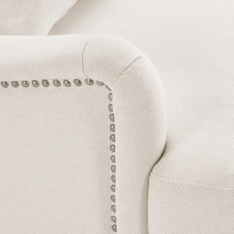 Modern Accent Chair Upholstered Solid Wood Frame with Lumbar Pillow Living Room Armchair