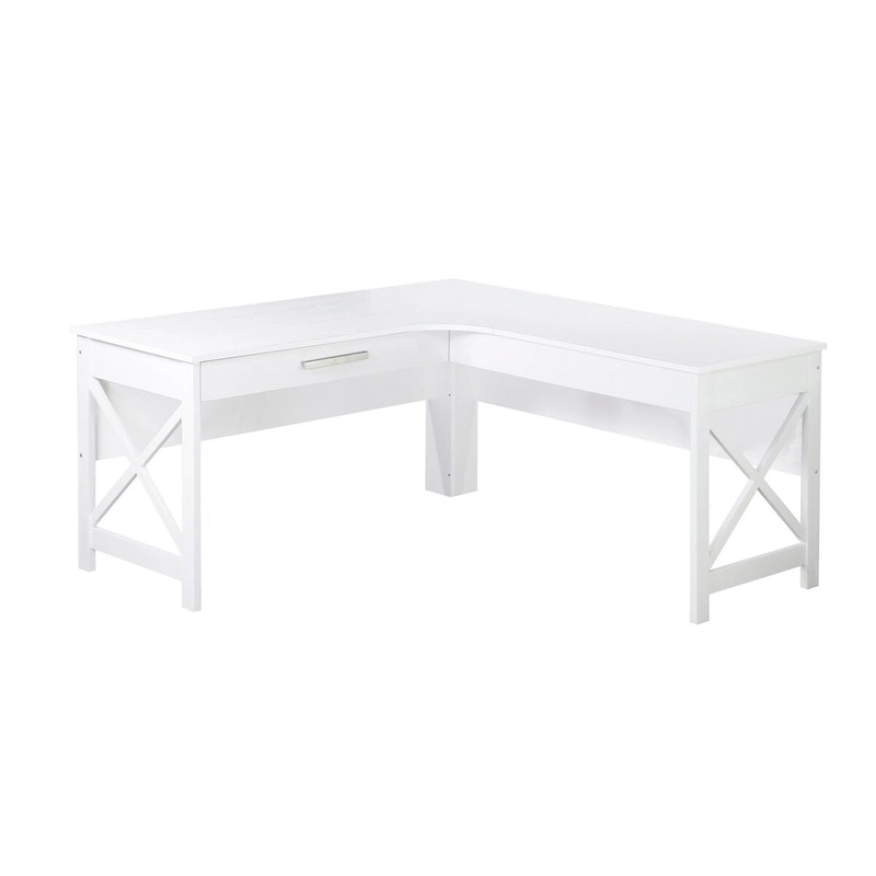 Saint Birch Alaska Modern Farmhouse L-Shaped Desk with Drawer