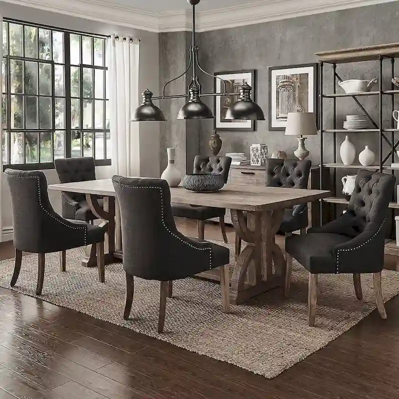 Paloma Farmhouse Reclaimed Wood 7-Piece Dining Set by iNSPIRE Q Artisan