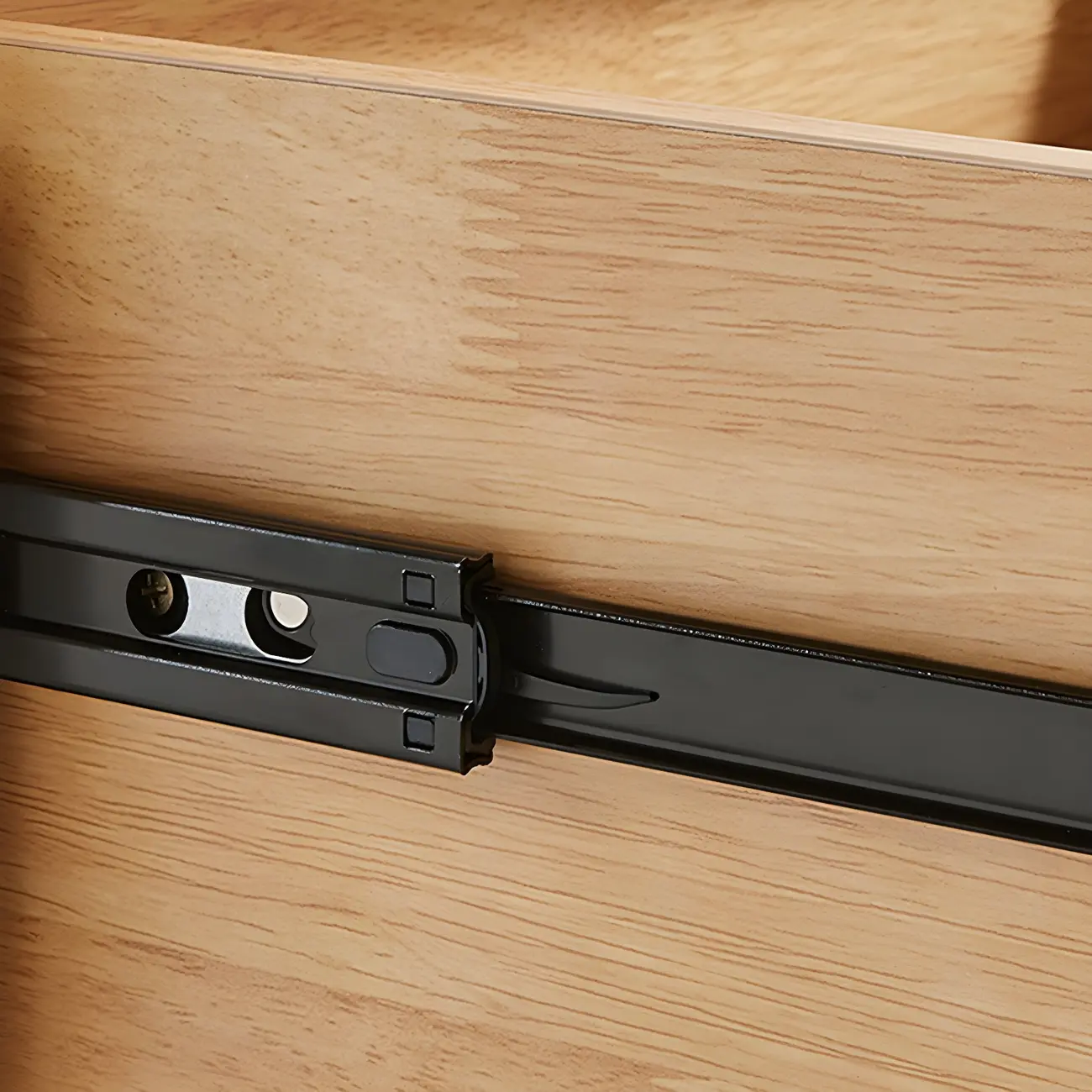 French 2-Layer White Wood Bedroom Nightstand