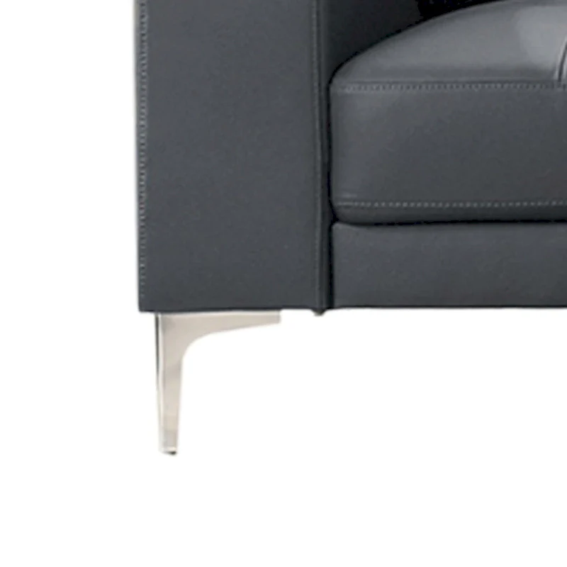 2 Piece Faux Leather Sectional Set with Square Armrest