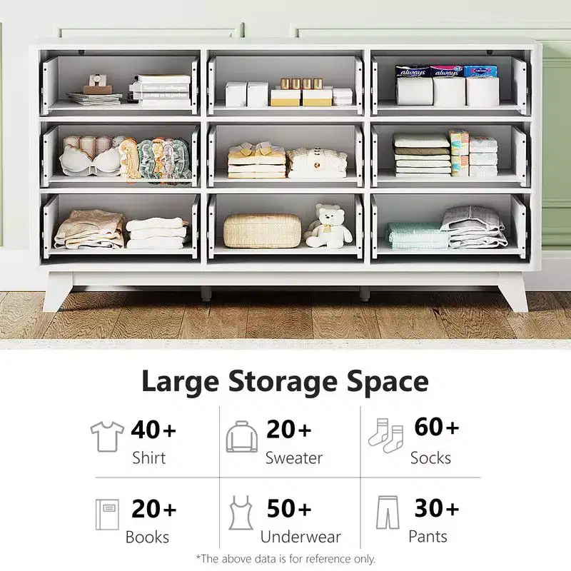 Karl Home 57In. 9 Drawer Grid Chest Dresser