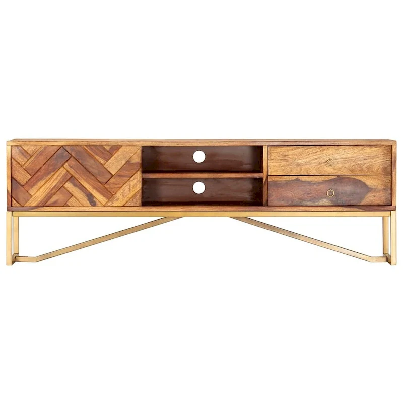vidaXL TV Stand 55.1x11.8x17.7 Solid Wood Sheesham