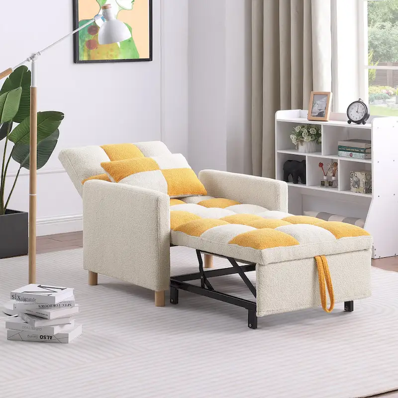 Convertible Sleeper Sofa Chair Bed with Pillow