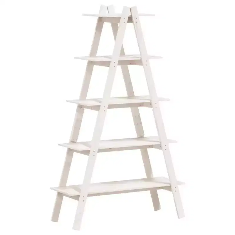 vidaXL 5-Tier Shelf Free Standing A-shape Display Bookcase Solid Wood Pine