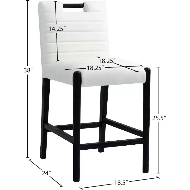 Meridian Furniture,Aimee Cream Vegan Leather Counter Stool