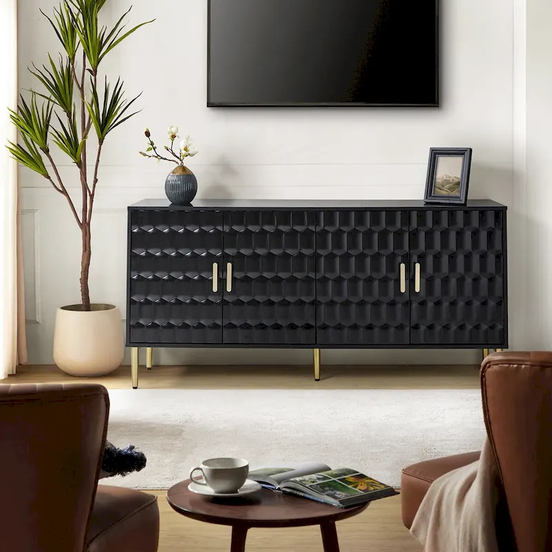 63 Wide Modern Sideboard with Adjustable Shelves by HULALA HOME