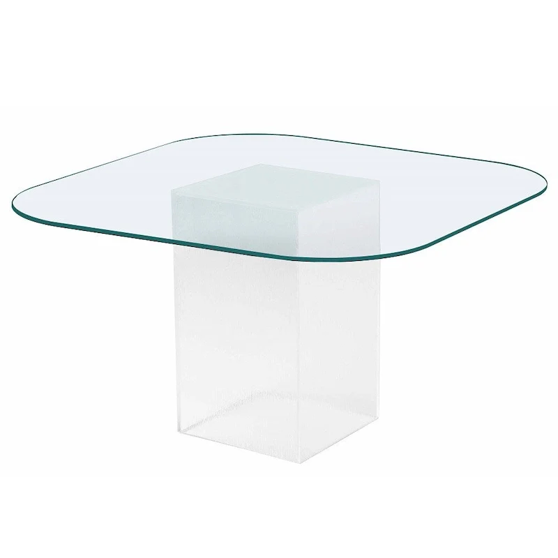 Somette Valor Surfboard Clear Glass Top Dining Table