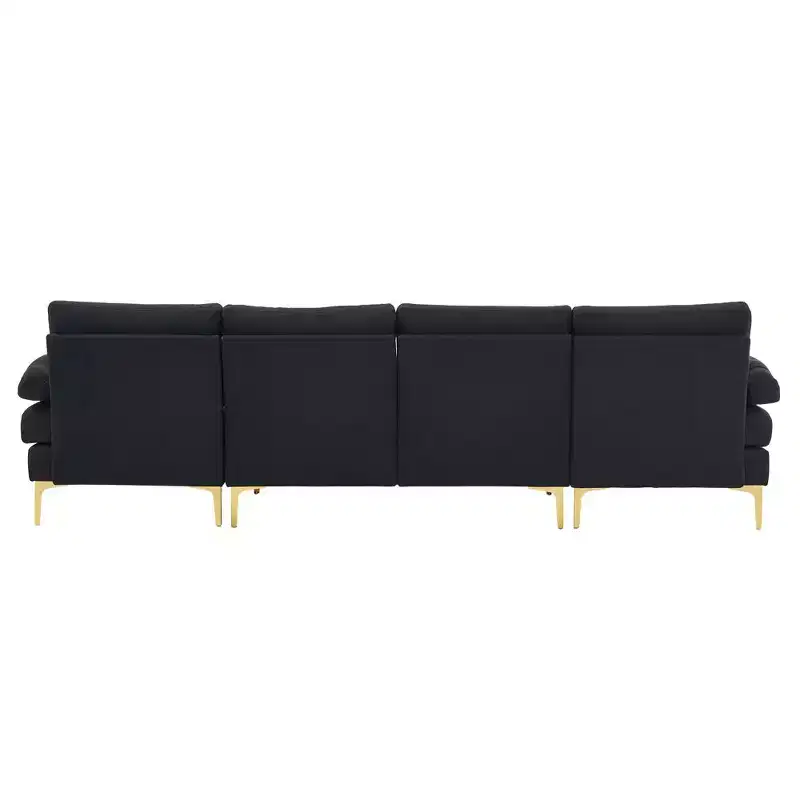 Karl Home |110 in. W Pillow Top Arm 3-Piece U-shaped Polyester Sectionals in Off-White