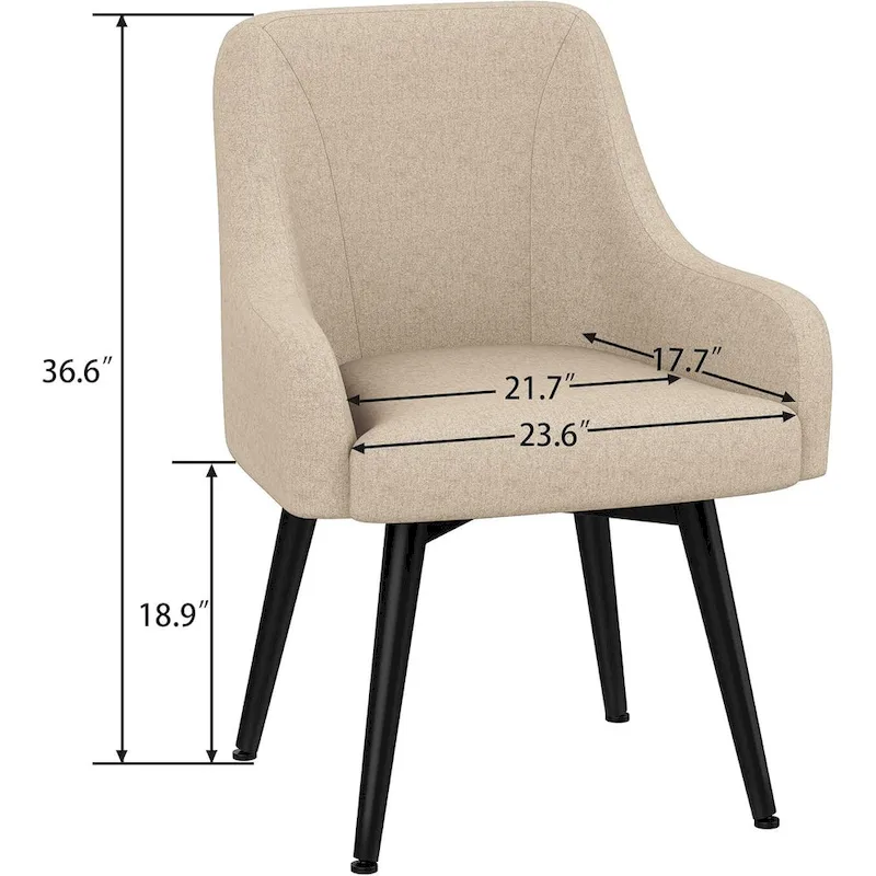 Swivel Dining Chairs Set of 2 Upholstered Accent Chairs Living Room Chairs Desk Office Arm Chair