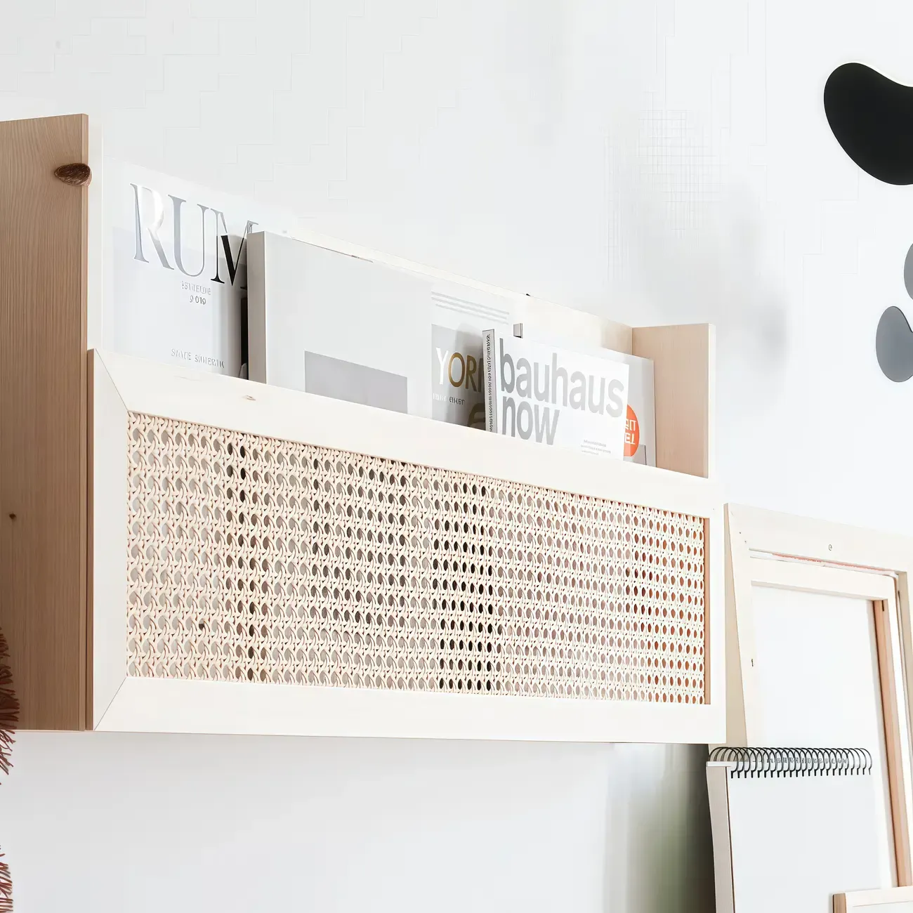 Simple Natural Wooden Open Back Wall-Mounted Bookshelves