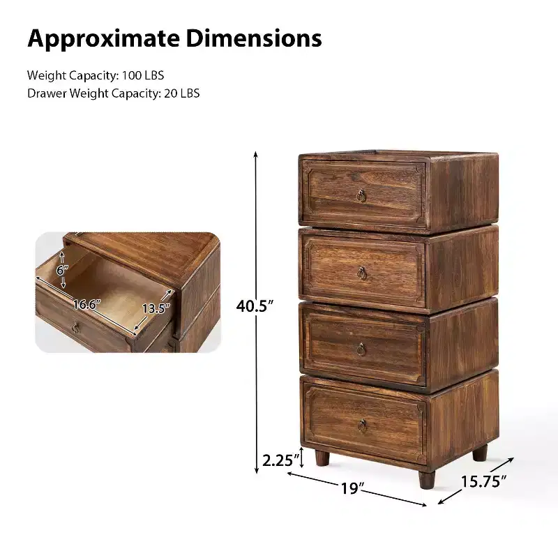 Oddone 2 - Drawer end table Set of 2 With Modular Design| ART OF LIVING DESIGNS