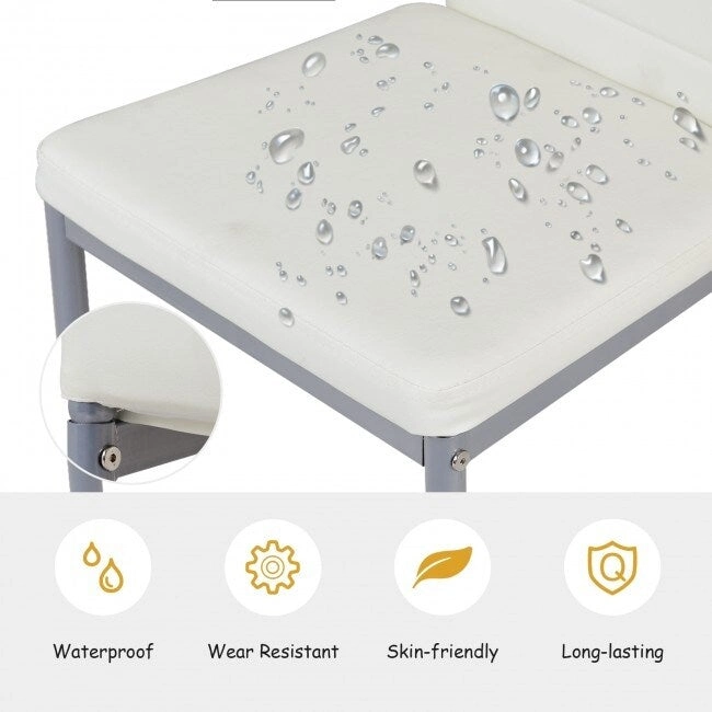 4 Pieces PVC Elegant Design Leather Dining Chairs with Solid Metal Legs - 16.0 x 20.0 x 38.5 (W x D x H)