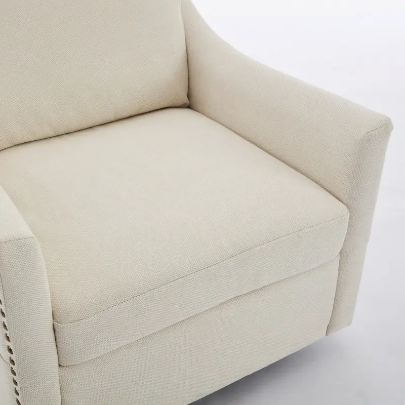 Cream White Modern 30.3 Accent Chair with USB